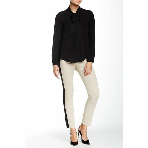 Harlowe & Graham Womens Beige Slim Side Pant S L - Picture 2 of 11